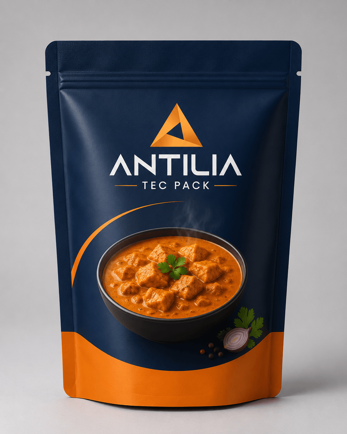Antilia Tec Pack retort pouch with ready-to-eat curry